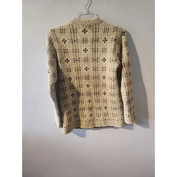 NVR Cardigan Sweater Super Soft!!! Wool Blend Small Beige Tan - Picture 6 of 6